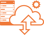Cloud Storage Solutions Cloud storage and hosting line icon